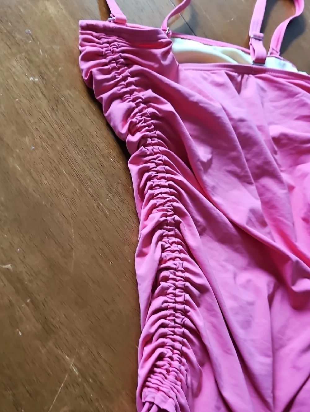 Pink Ruched Tankini Swim Top - Picture 5 of 9